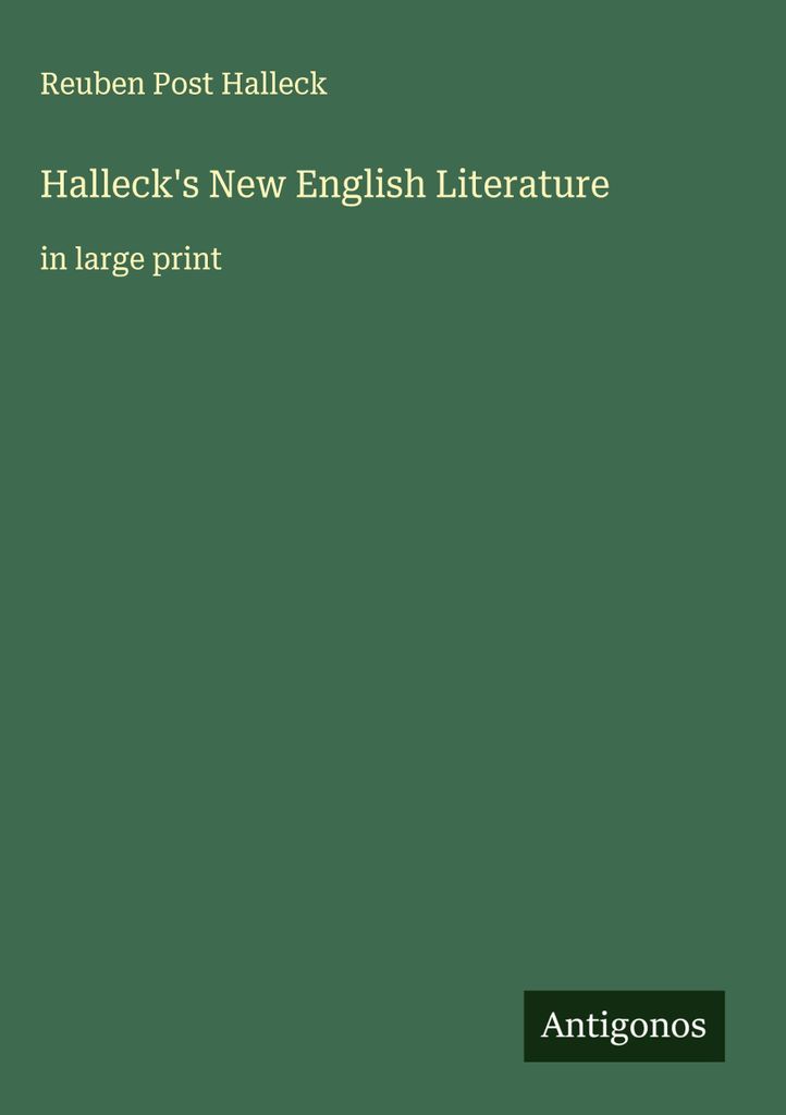 Halleck's Neue Englische Literatur