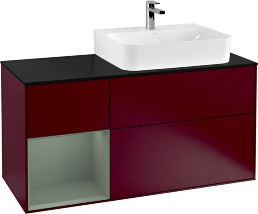 V&B Waschtischunterschrank Wandbeleuchtung Finion 120cm, Pl b m, Reg li Oli. m Lac, Peo m