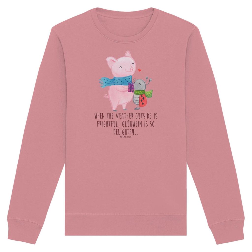 Mr. & Mrs. Panda Baumwoll Pullover Glühschwein Smörle Größe XS - Canyon Pink - Geschenk, Kreatives Design, Bio-Pullover, Sweater, Winterlicher ...