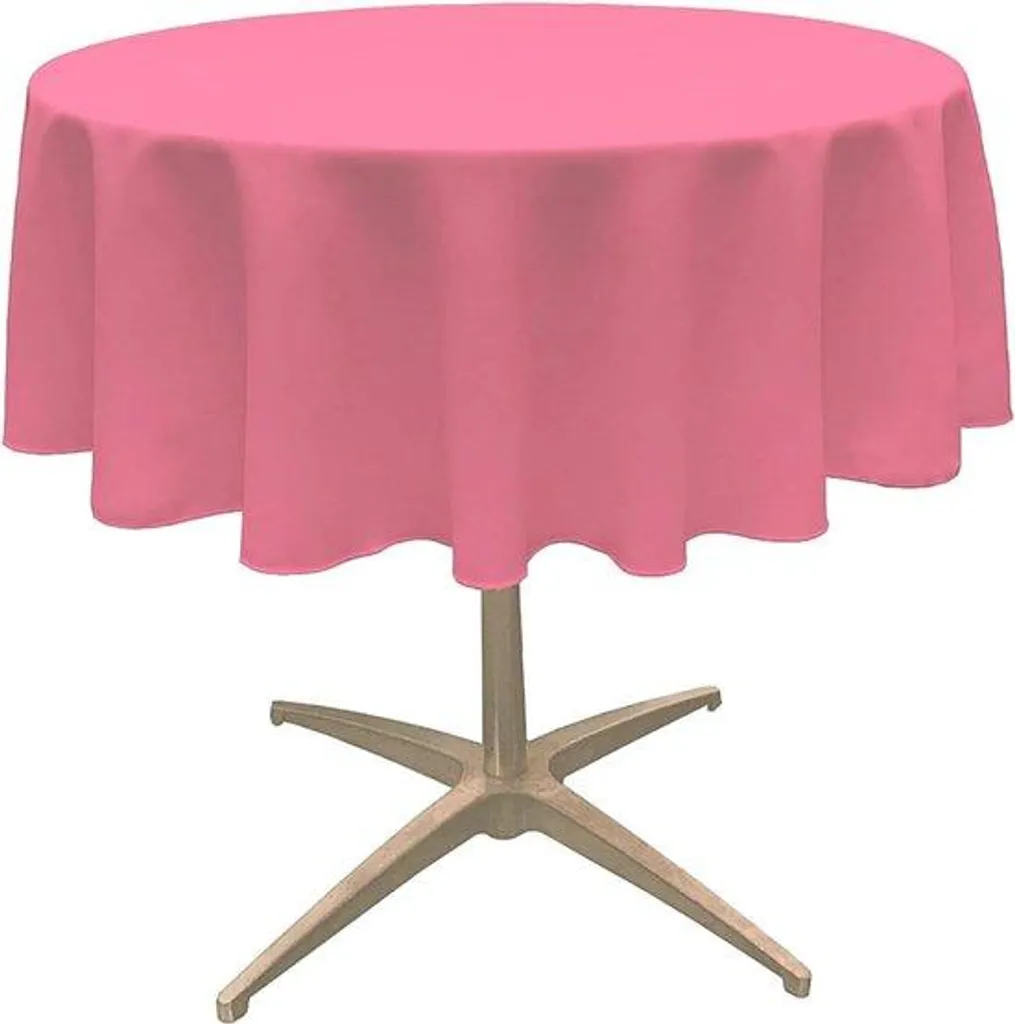 Lot de 4 Nappes de Table Rondes Rose en PEVA - Protection Étanche Ø180cm
