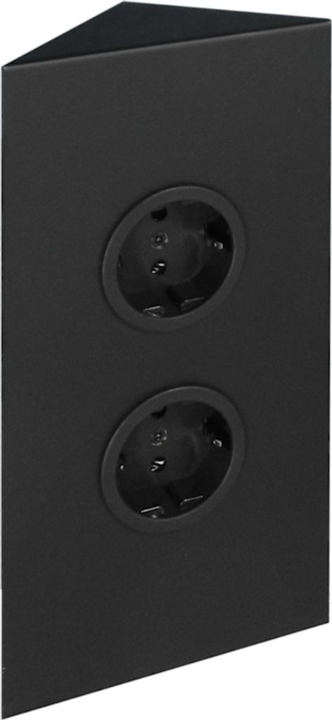 Eck-Energiebox 2-fach Schwarz matt für die Eckmontage / Produktbild 