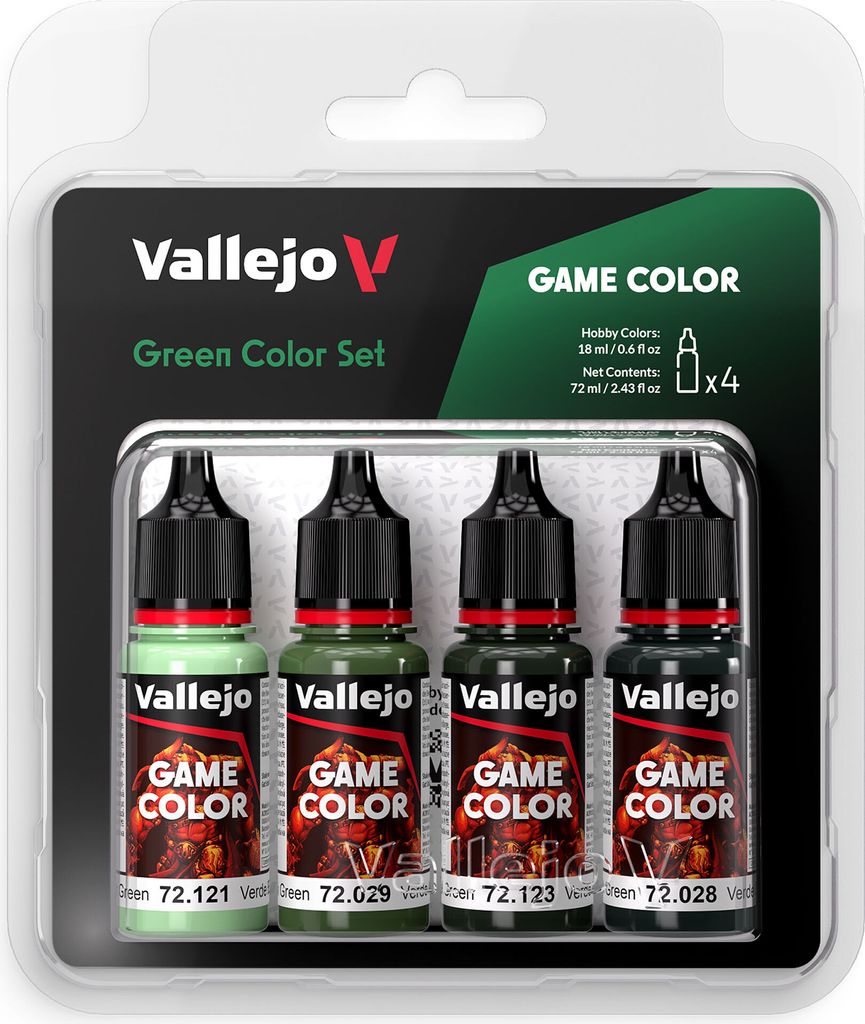 Vallejo Game Color Set - Green Color Set - 4 x 18ml 72.384