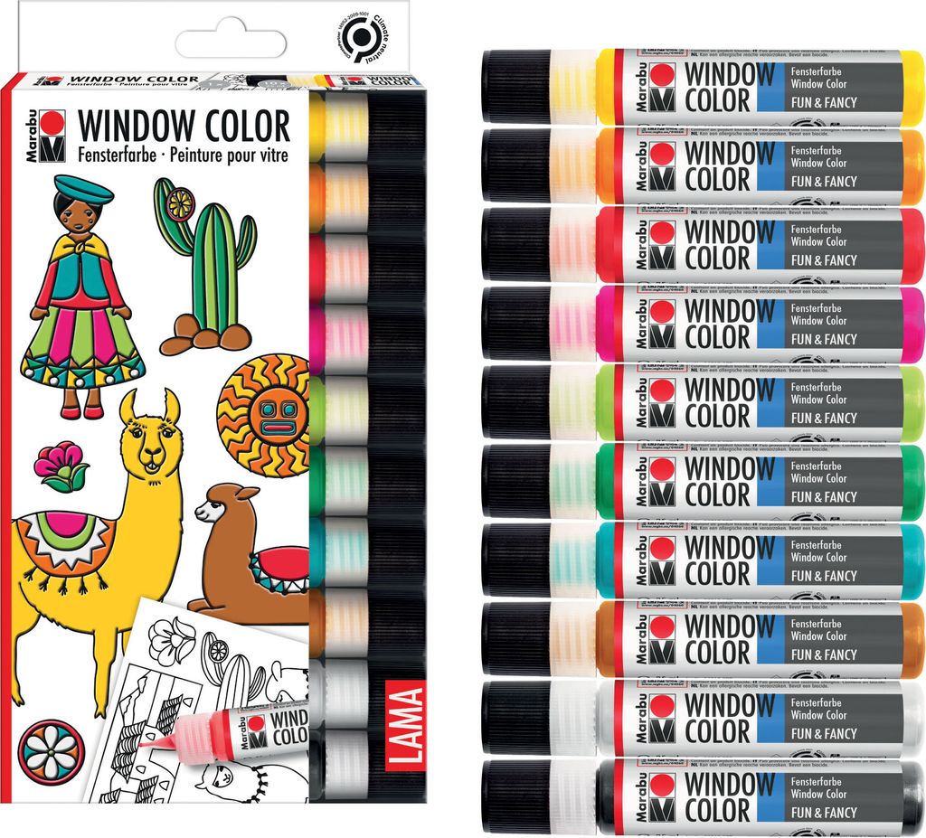 Marabu Window Color Set "LAMA", 10 x 25 ml Produktbild 