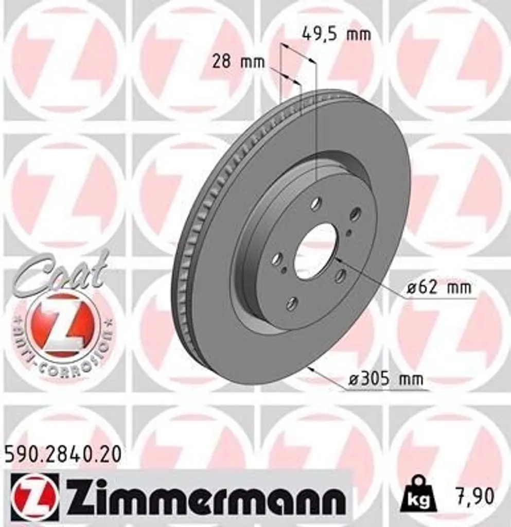 Disque de frein haute teneur en carbone Zimmermann 590.2840.20