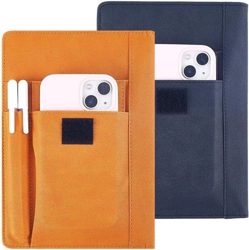 Housse de livre imperméable en cuir PU orange et noir - Protection Pro