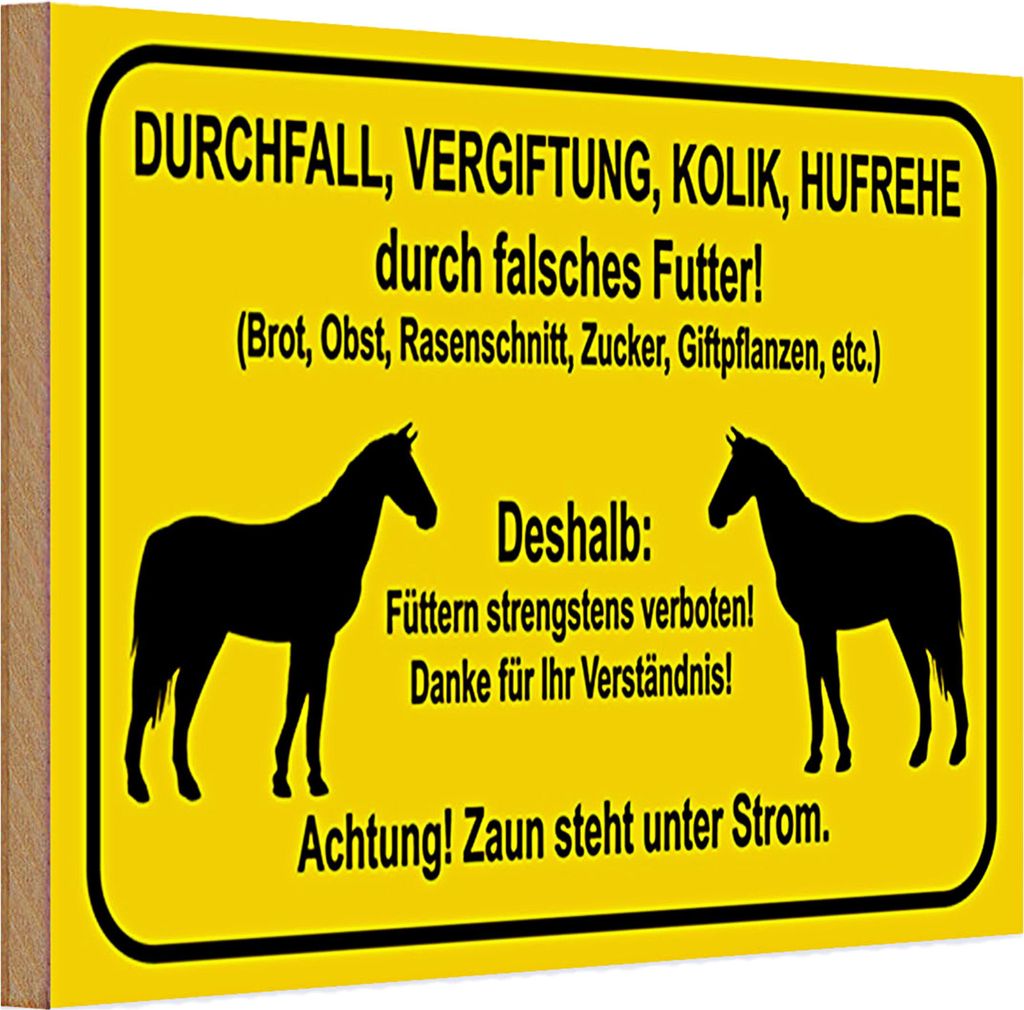 Holzschild Hinweis 30x20cm füttern strengstens verboten
