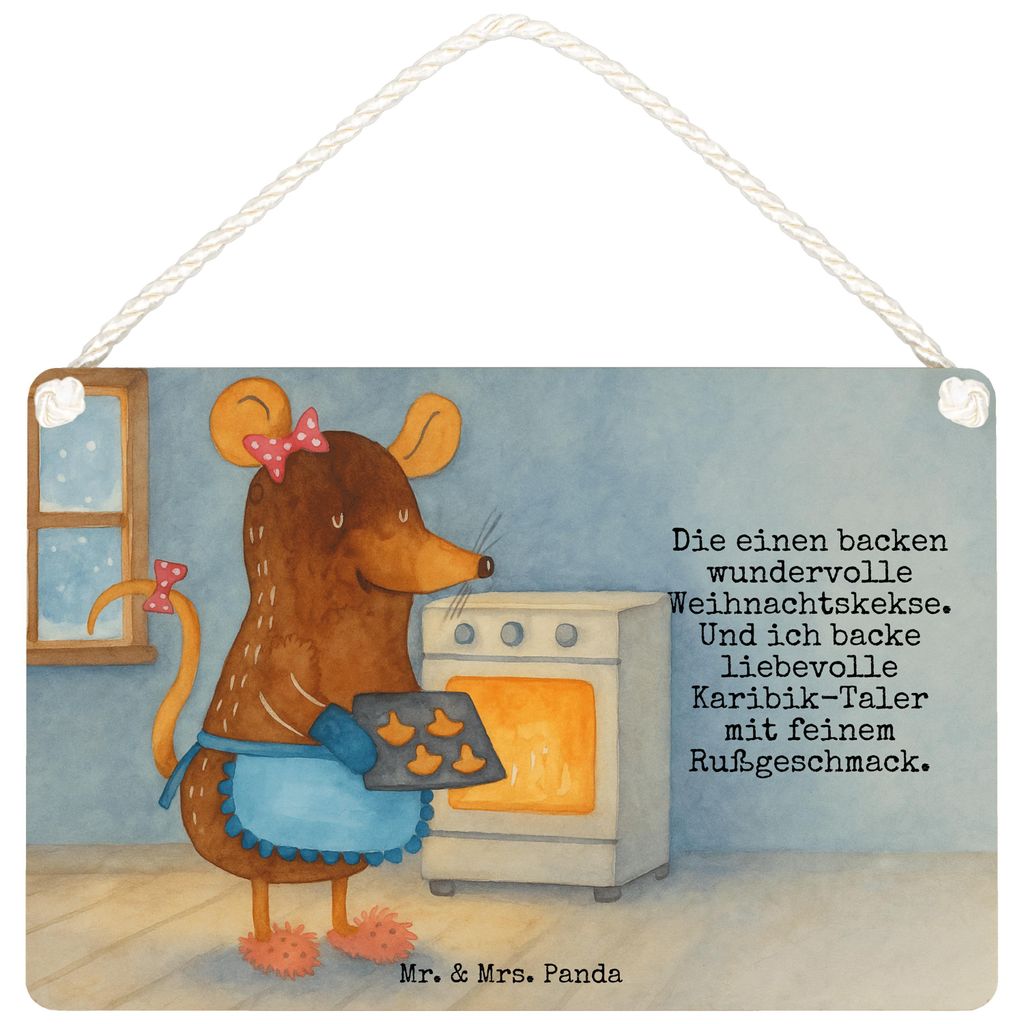 Mr. & Mrs. Panda Schild Maus Kekse Design DIN A5 - Weiß - Geschenk, kleine aufmerksamkeit, Holzschild, holzbild, wandtafel, Weihnachten, Weihnacht...