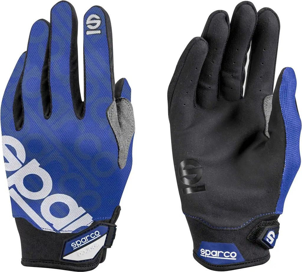 Sparco 002093 Verstellbare Arbeitshandschuhe, verstärktes Handgelenk, zwischen Polizei-Index, blau, L