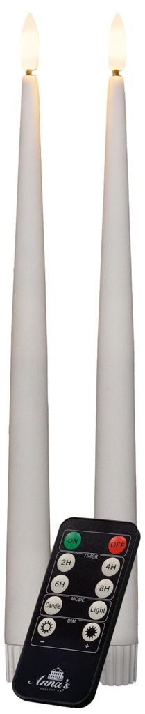 Led-Dinner-Kerzen - 2x Stuck - weis - 30 cm - bewegliche Produktbild 