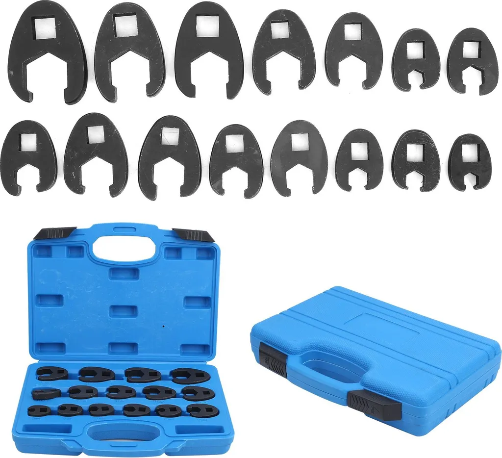 Clé à écrous pour Freins et Hydraulique 15 pcs Patte d'Oie 8-24mm Cr-Mo Pro