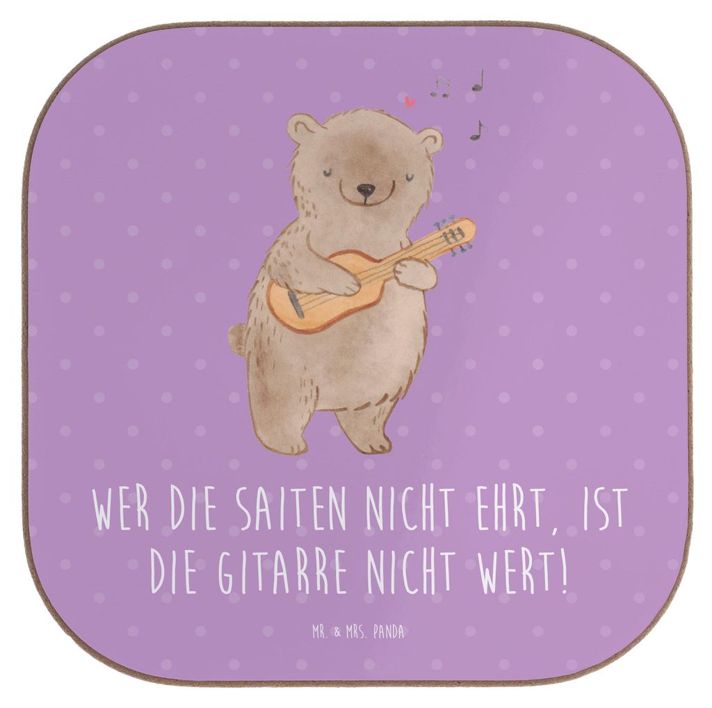Mr. & Mrs. Panda Untersetzer Glas Gitarre Wert - Lavendeltraum - Geschenk, Musiker, Tasse, Liebe, Leidenschaft, Lernen, Flaschenuntersetzer, Musik,...