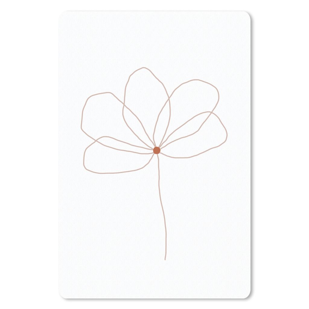 MuchoWow Mauspad Mousepad Blume - Strichzeichnung - Natur 18x27 cm - Mousepads - Maus Mat - Pad - Mausunterlage