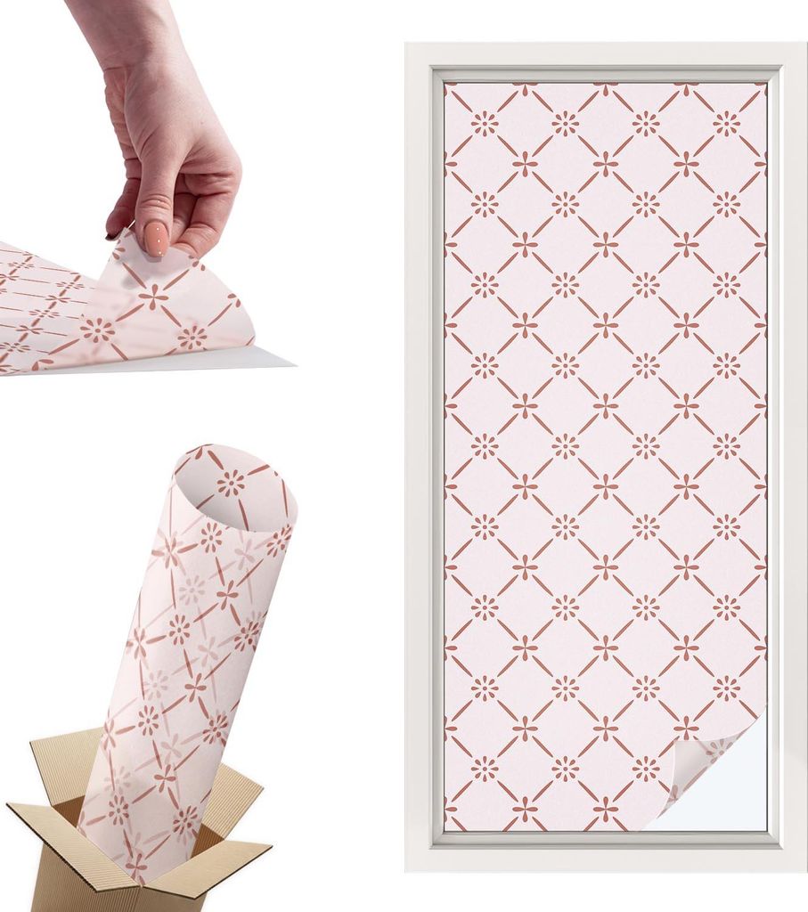 Buntglasfolie für Fenster – 116x50 cm – Stained-Glass-Fensterfolie, dekorativ & blickdicht – Selbstklebende Glasdekorfolie im Buntglas-Desig...