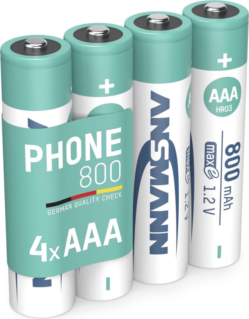 ANSMANN Batterie de téléphone AAA, 4 pièces, 800mAh 1,2V, Image du produit 