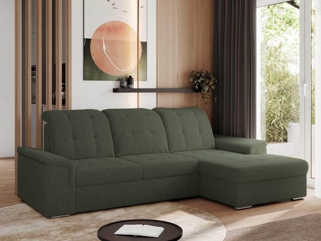 MKS MEBLE Sofa mit Schlaffunktion - Ecksofa mit Schlaffunktion und Bettkasten - Sofa 3 Sitzer - Schlafsofa - Couch - Schlafsofa mit Bettkasten - Ma...