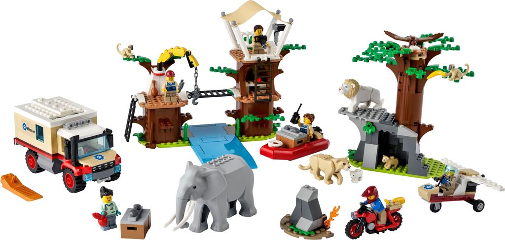 LEGO City Obóz ratowników dzikich zwierząt, Zestaw do Zdjęcie produktu 