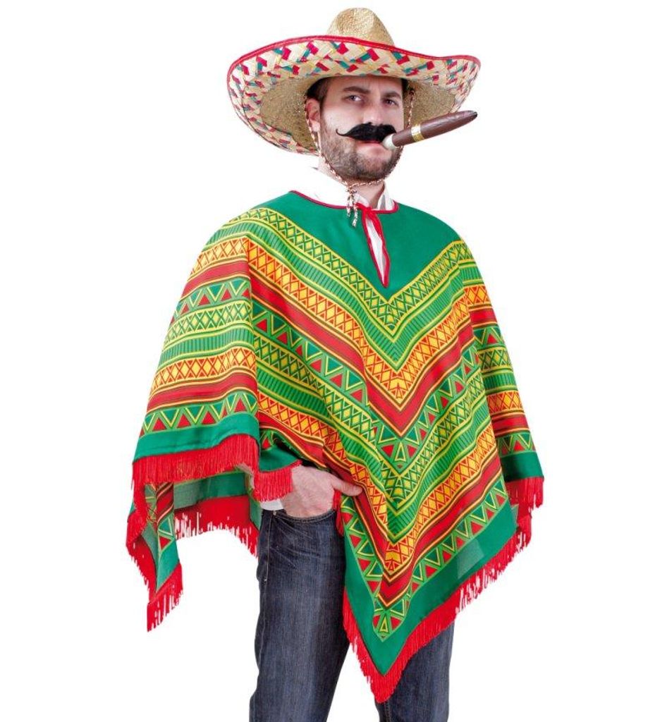 Erwachsenenkostüm Poncho in Grün Mexiko (XL) Produktbild 