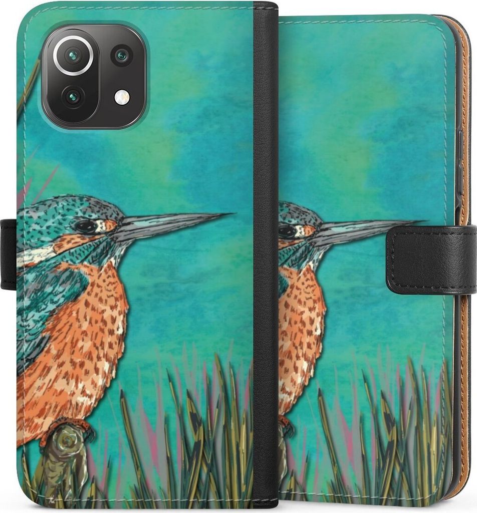 DeinDesign Klapphülle für Xiaomi Mi 11 Lite Handytasche Lederhülle Tasche Malerei Tiere Vogel