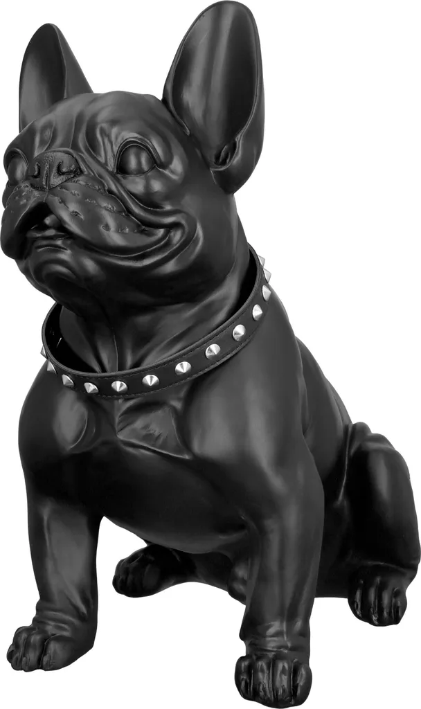 L'Anima del Bulldog: Scultura Casablanca Nera 41cm - Design 79627