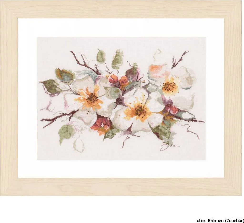 Point de croix Pommier en fleurs Lanarte : Décoration murale DIY