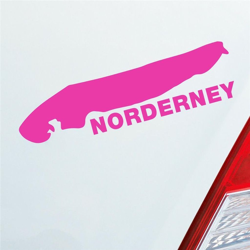 Auto Aufkleber Norderney Insel Deutschland Urlaub 10x3 cm Pink Sticker Heckscheibenaufkleber