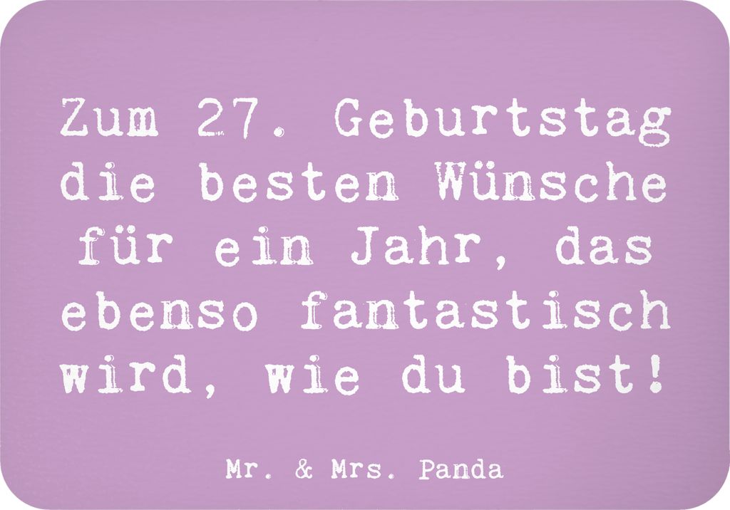 Mr. & Mrs. Panda magnet Spruch 27. Geburtstag Wünsche - Lavendeltraum - Geschenk, Dekomagnet, Alter, positive Worte, wandmagnet, Notizhalter, Küh...