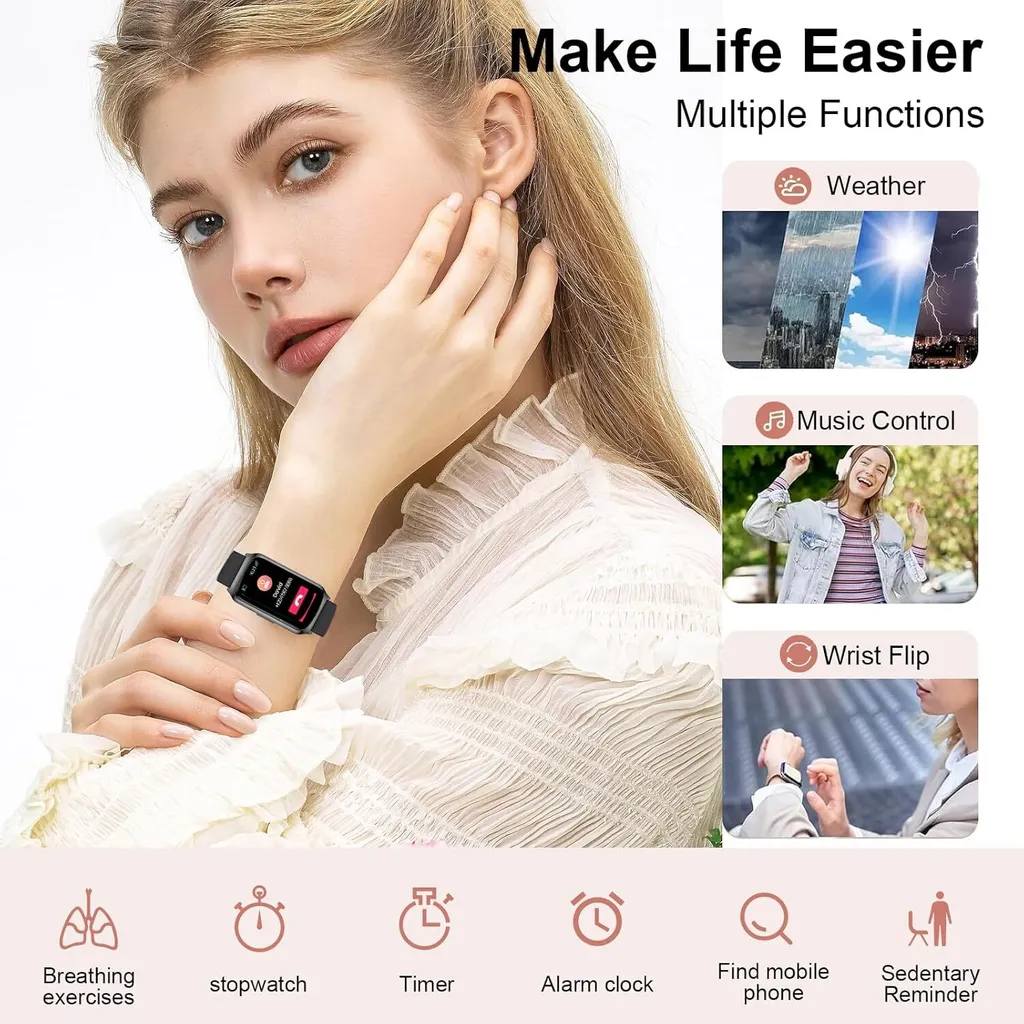 Smartwatch Impermeabile IP68 per Donna con SpO2 e Cardio - 2
