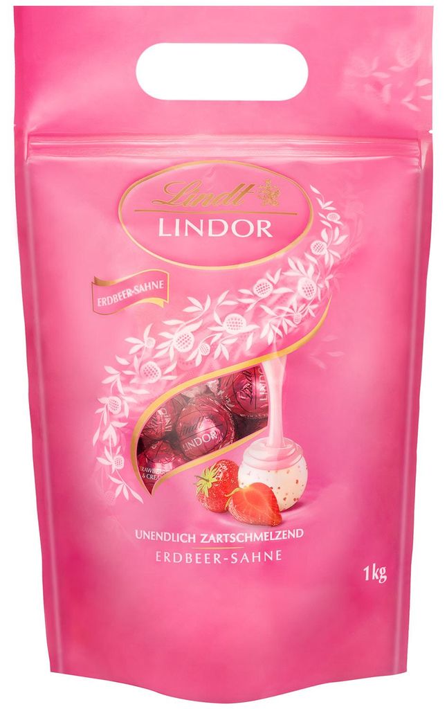 Lindt Lindor Kugeln Erdbeer-Sahne 1kg Produktbild 