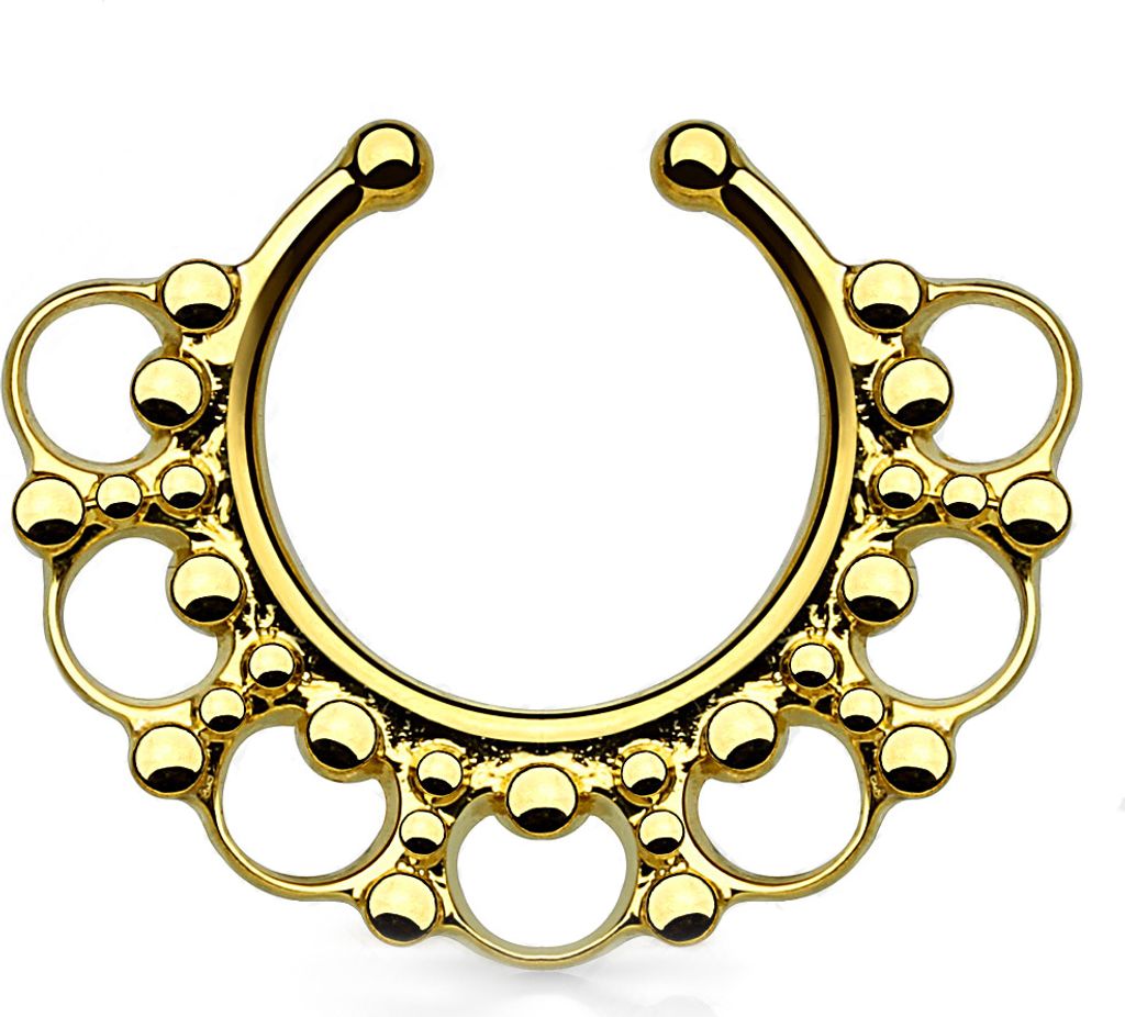 Nasenpiercing Nasenring Fake Piercing Septum Chirurgensthal Tribal Ornamente Helix gold