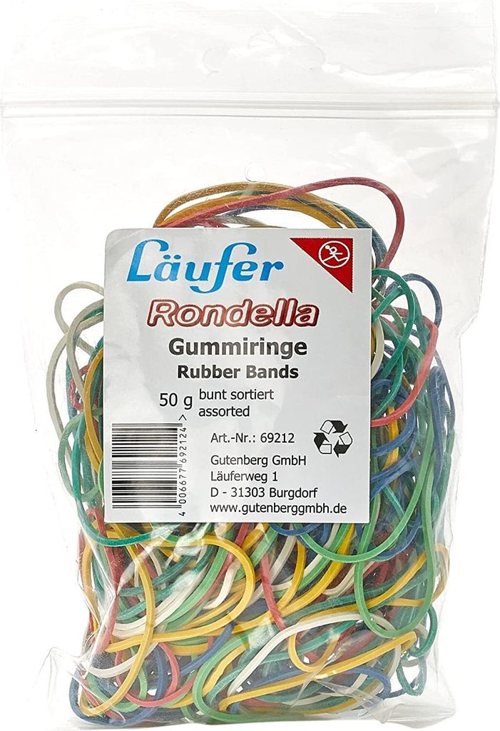 L„ufer RONDELLA Gummiringe im Beutel - 50 g, sortiert Immagine del prodotto 