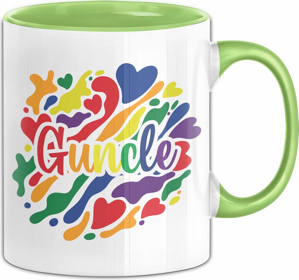 LGBTQ Tasse Geschenk Lesben Schuwle Geschenkidee Gay Pride Gay Uncle Onkel Kaffee-Becher (Grün)