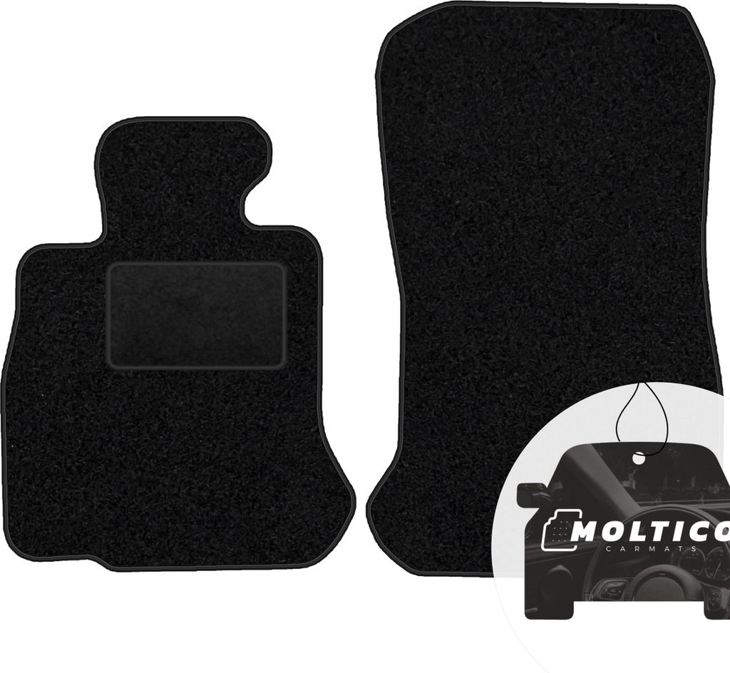 moto-MOLTICO Vorne Fußmatten Auto Velours Autoteppiche Schwarz Automatten Set 2-teilig passend für BMW 6er F06 F12 F13 2011-2018