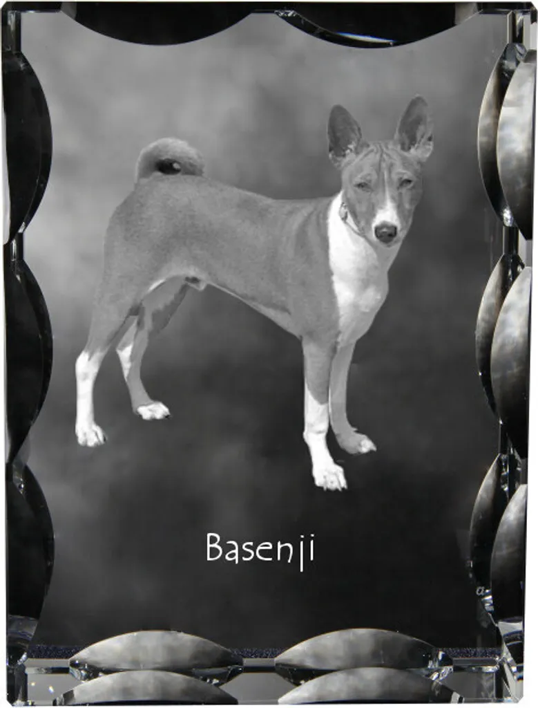 Memoriale Basenji in Cristallo Inciso - Statuetta Regalo Art-Dog
