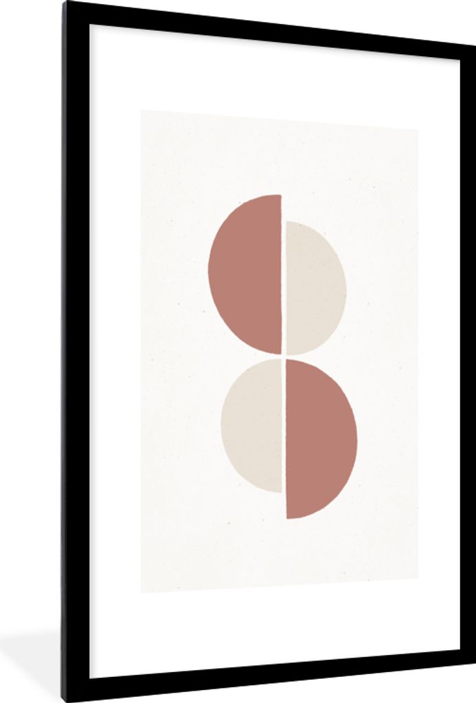 MuchoWow Gerahmtes Poster Minimalismus - Abstrakt - Pastell 60x90 cm - Poster mit Schwarzem Bilderrahmen Wandposter Rahmen Foto Bilder - Dekorati...