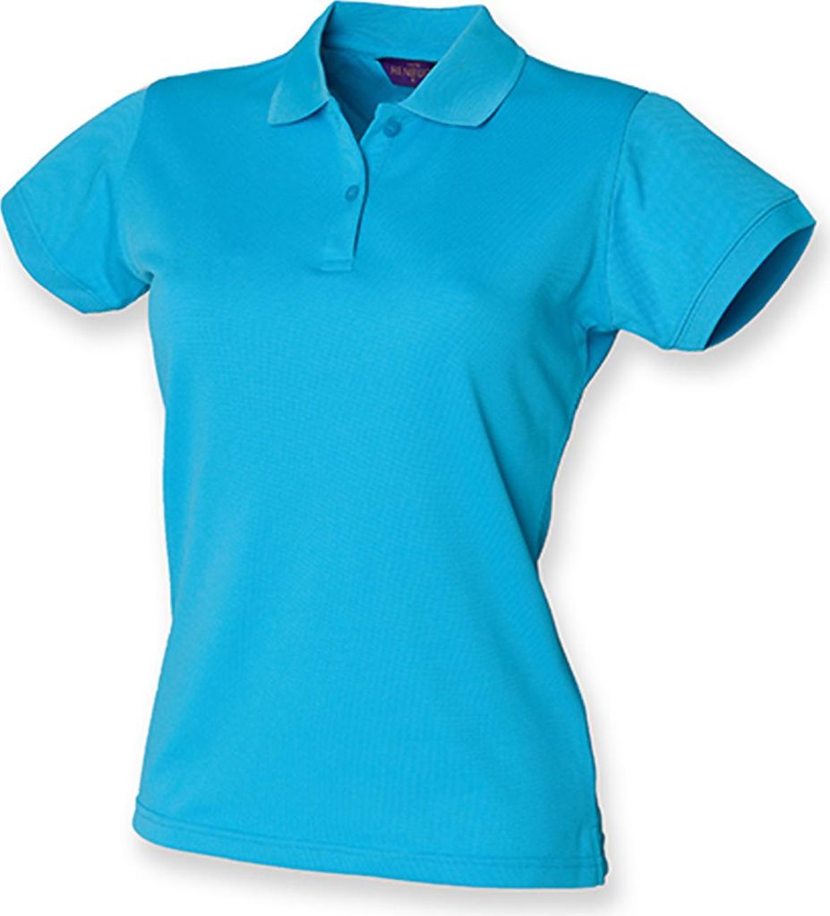 Henbury H476 | Damen Coolplus Wicking Polo Shirt / Mikro-Piqué - Farbe: Turquoise - Größe: XXL