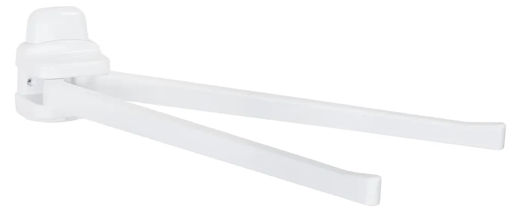 Porte-serviette mural pivotant modèle Pure 2 branches blanc mat