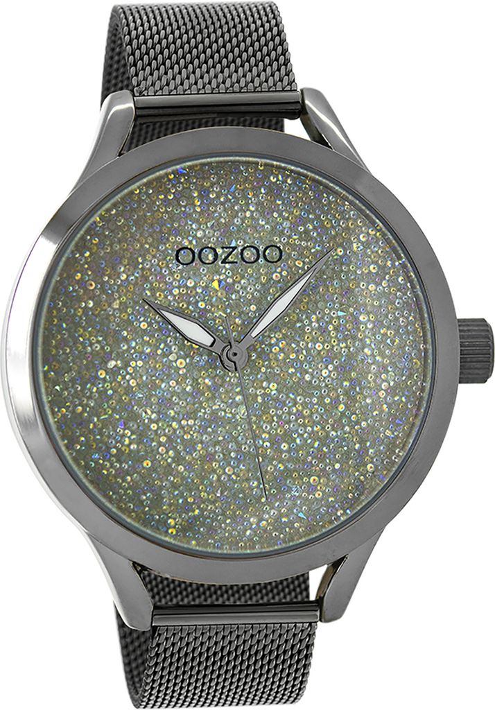 Oozoo Metall Damen Uhr Analog Quarzuhr Armband titan dunkelgrau Timepieces D2UOC10652