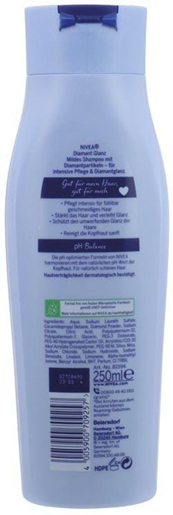 NIVEA 5213852002 NIVEA DIAMOND GLOSS Shampoo 250,0 ml Image du produit 