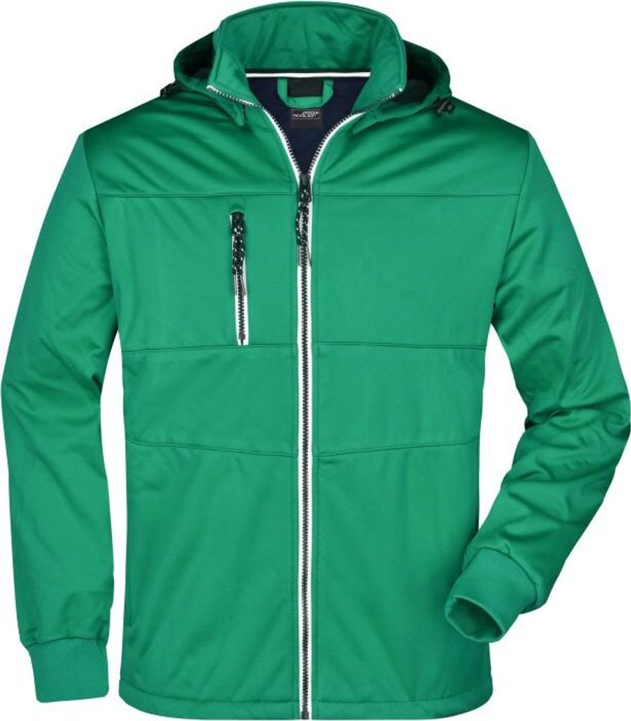 Junge Softshell Jacke mit modischen Details irish-green/navy/white, Gr. L