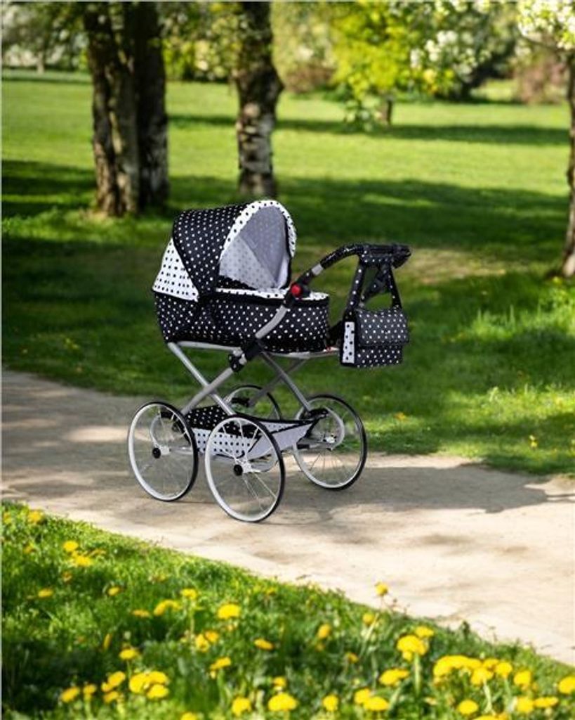 Baby Retro Kinderwagen fr Puppen 2in1 New Baby Natlka