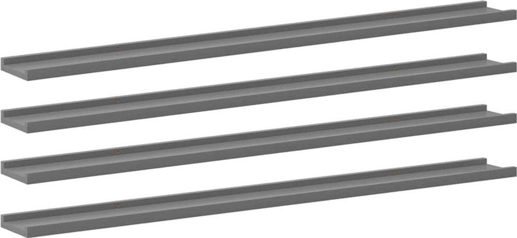 vidaXL Wandregale 4 Stk. Grau 115x9x3 cm