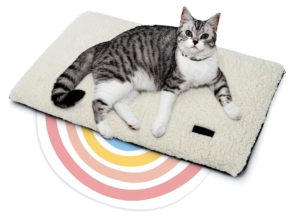 Selbstheizende Katzendecke, Wärmedecke für Katzen ohne Strom, Geräuschlose und rutschfeste Decke, 61 x 46 cm