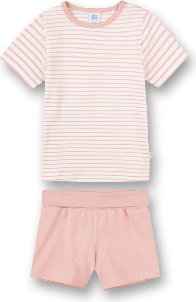 Sanetta Mädchen-Schlafanzug kurz rosa Ringel 80