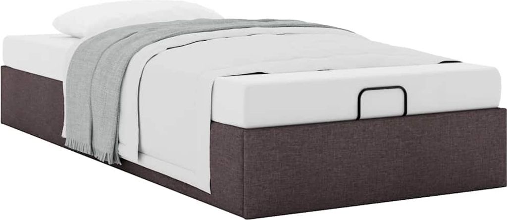 Ottoman-Bett ohne Matratze Dunkelbraun 100x200 cm Stoff