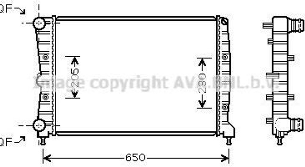 AVA AL2087 Motorkühler OE 46849783 kompatibel mit Alf. GT