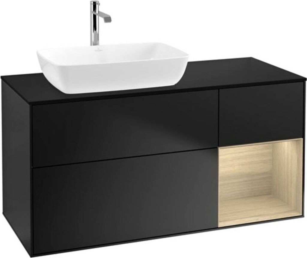 V&B Waschtischunterschrank Wandbeleuchtung Finion 120cm, Pl bla m, Reg Oa ven, bla m Lac