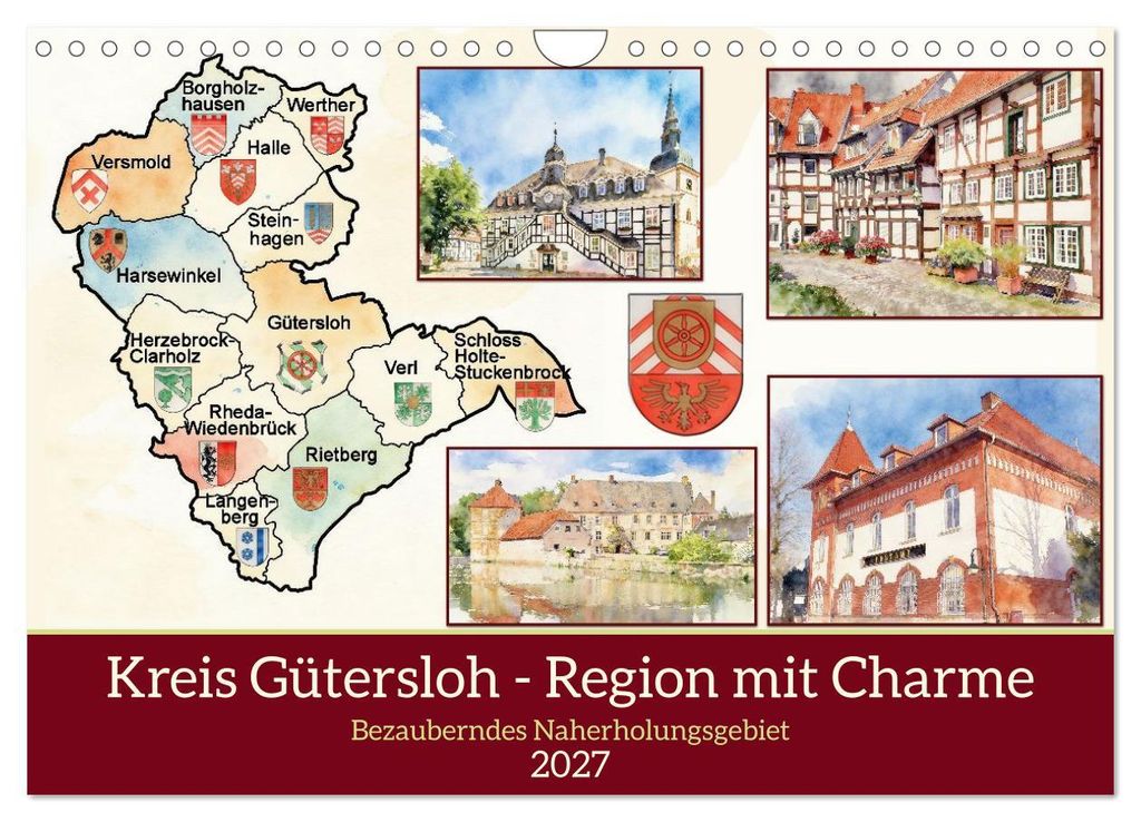 Kreis Gütersloh - Region mit Charme (Wandkalender 2027 DIN A4 quer), CALVENDO Monatskalender