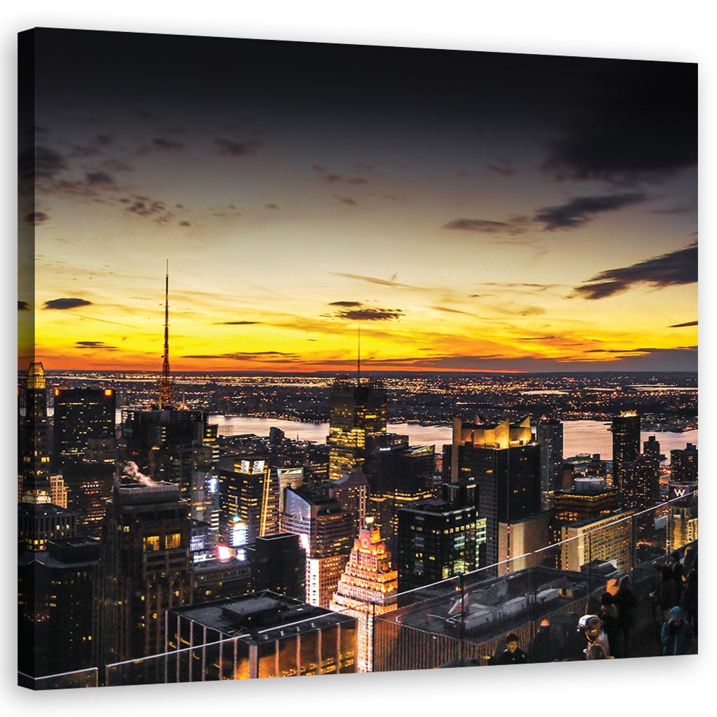 Leinwandbild städte & architektur - orange 60x60 cm Feeby orange wandbild bereit zum aufhängen