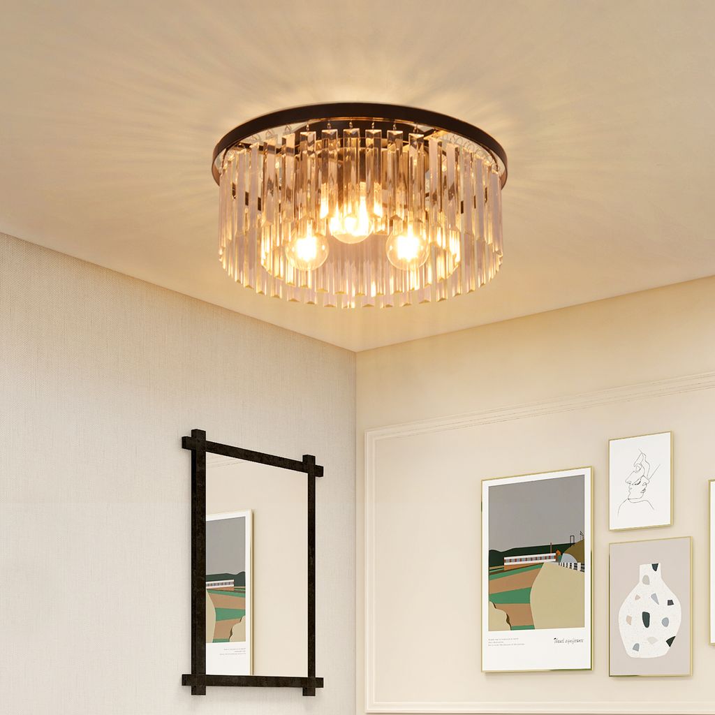 Lámpara de techo ZMH, cristal, ideal para dormitorio. Imagen del producto 