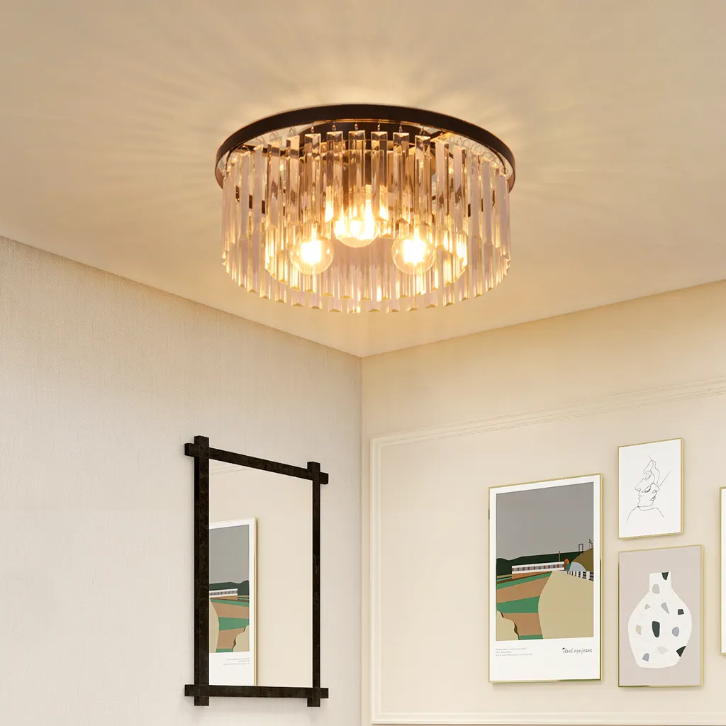 Plafoniera Moderna ZMH E27 Lampada Design Cristallo per Camera